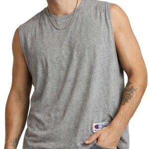 VTG Champion Tank XXL Gray Sleeveless Muscle Tee Y2K 90s Blank Jock Tag Oversize
